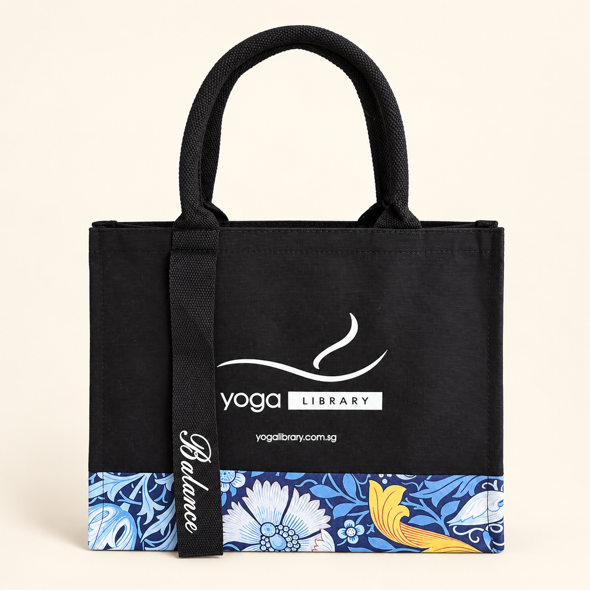 Yoga Library Bag, black and blue